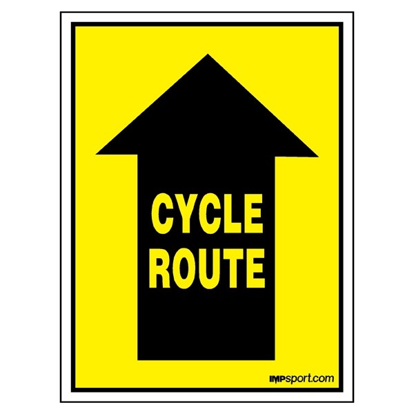 Fluorescent Yellow Printed Correx - Cycle Route Arrow 8 Pack