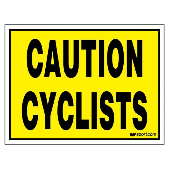 Fluorescent Yellow Correx Sign - Caution Cyclists / Runners / Walkers