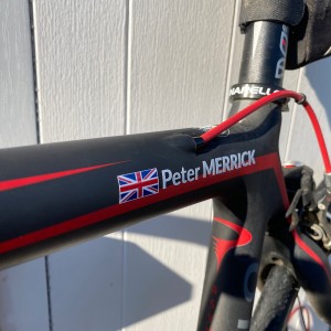 Customised Name & Flag Bike Frame Stickers