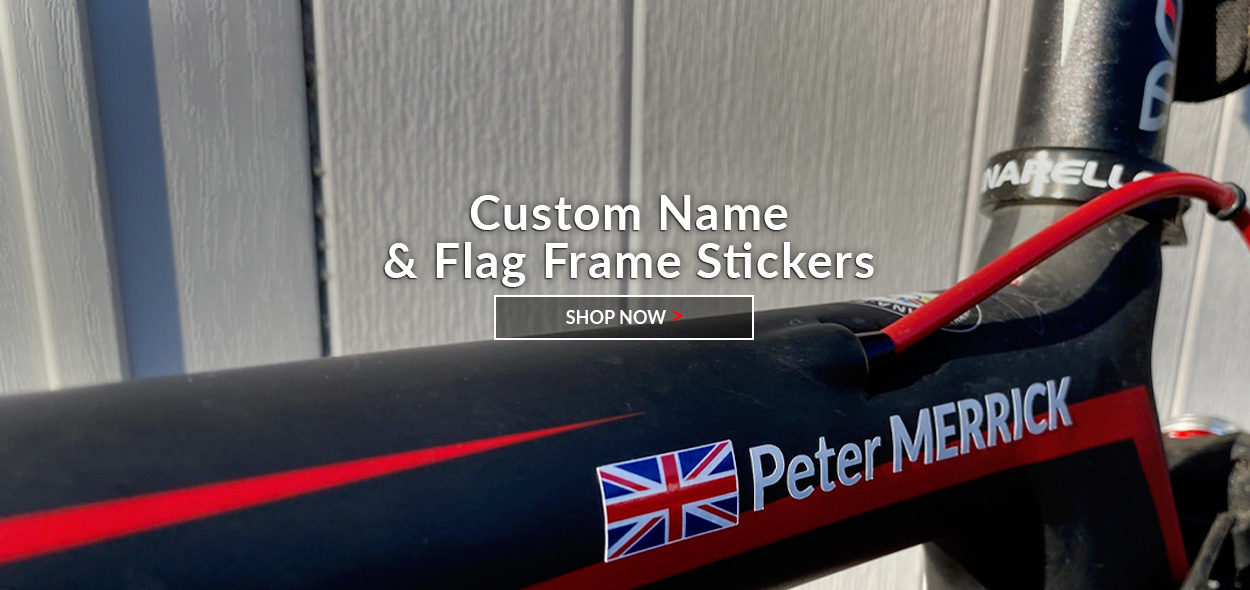 Custom Name and Flag Frame Stickers
